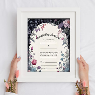 Affiche Certificat de port gothique Floral Garden