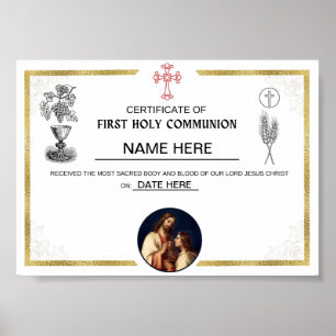 Affiche Certificat de première sainte communion (personnal