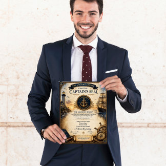 Affiche Certificat de scellement des capitaines de la bous