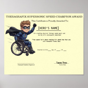 Affiche Certificat de vitesse super-milestone de Theo en f