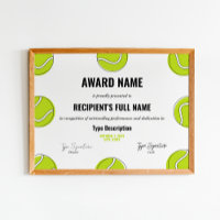 Certificat d'excellence en tennis - Instant