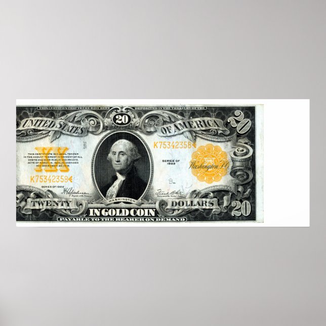 Affiche Certificat d'or américain 1922 (Devant)