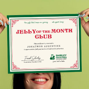 Affiche Certificat du Mois de la Gelée