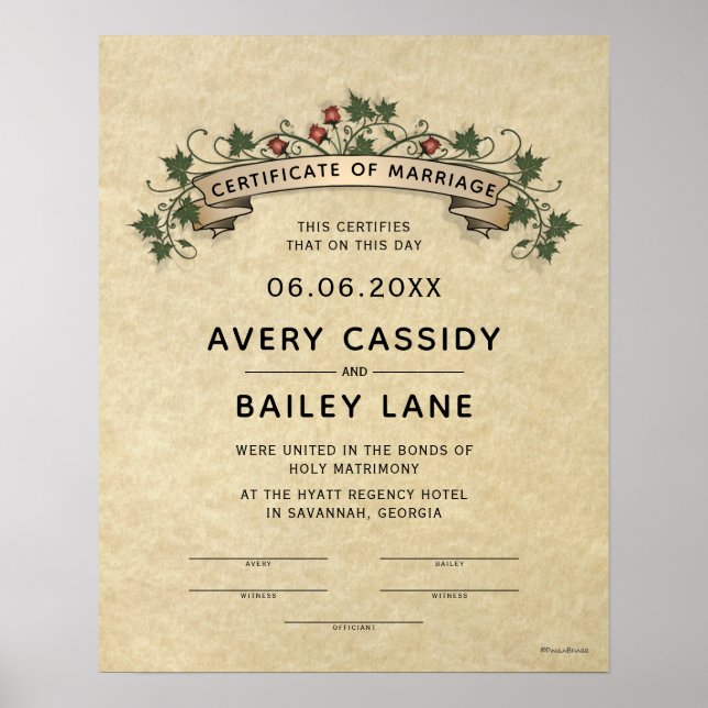 Affiche Certificat Mariage traditionnel "Saint-Mariage" (Devant)