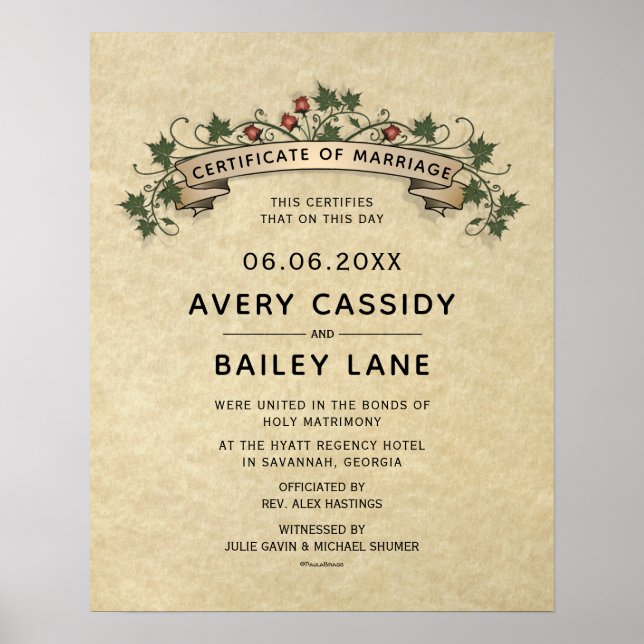 Affiche Certificat Mariage traditionnel "Saint-Mariage" (Devant)