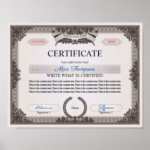 Affiche Certificat multifonction