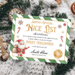 Affiche Certificat Nice Approuvé Père Noël