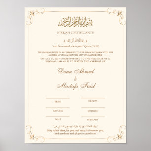 Affiche Certificat Nikah