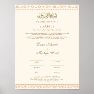 Affiche Certificat Nikah en ligne