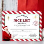 Affiche Certificat officiel de la liste de Nice père Noël<br><div class="desc">Poster du certificat officiel de la liste de Nice père Noël</div>