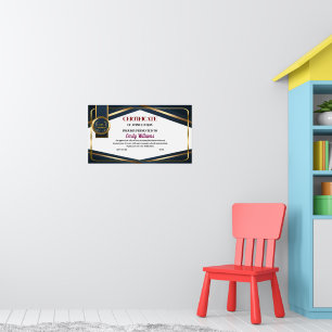 Affiche Certificat Or d'obtention d'appréciation personnal