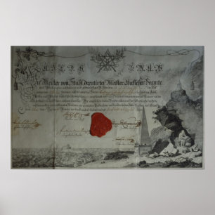 Affiche Certificate issued by the Worshipful Master