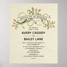 "Certificate of Marriage" Wedding Certificate