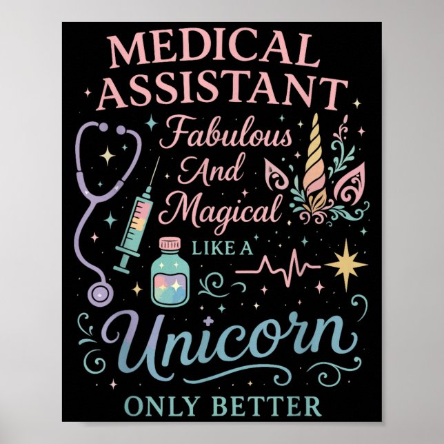 Affiche Certified Medical Istant Unicorn Cma Medical Istan (Devant)