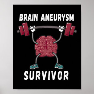 Affiche Cerveau Aneurie Sensibilisation Survivant Cadeau