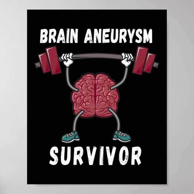 Affiche Cerveau Aneurie Sensibilisation Survivant Cadeau (Devant)