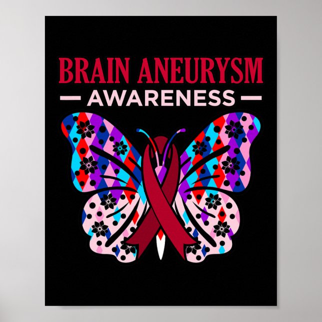 Affiche Cerveau Aneurysme Mois de sensibilisation Soutien  (Devant)