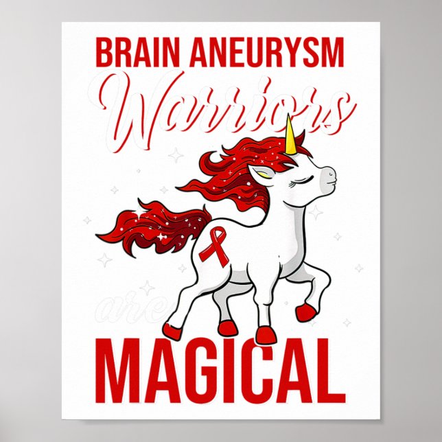 Affiche Cerveau Aneurysme Sensibilisation Guerrier Fun Uni (Devant)