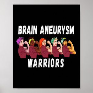 Affiche Cerveau Aneurysme Survivant Guerriers Conscience C