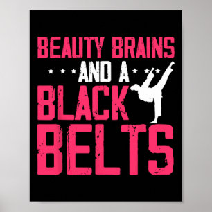 Affiche Cerveau de Beauté et Ceinture Noire Citation Inspi