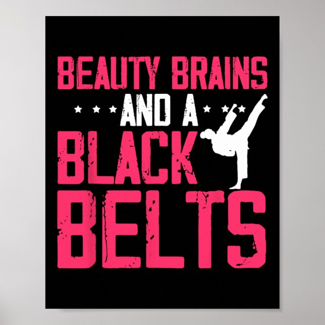 Affiche Cerveau de Beauté et Ceinture Noire Citation Inspi (Devant)