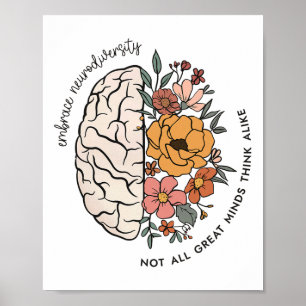 Affiche Cerveau Enseignant Neurodiversité Pas Tous Grands