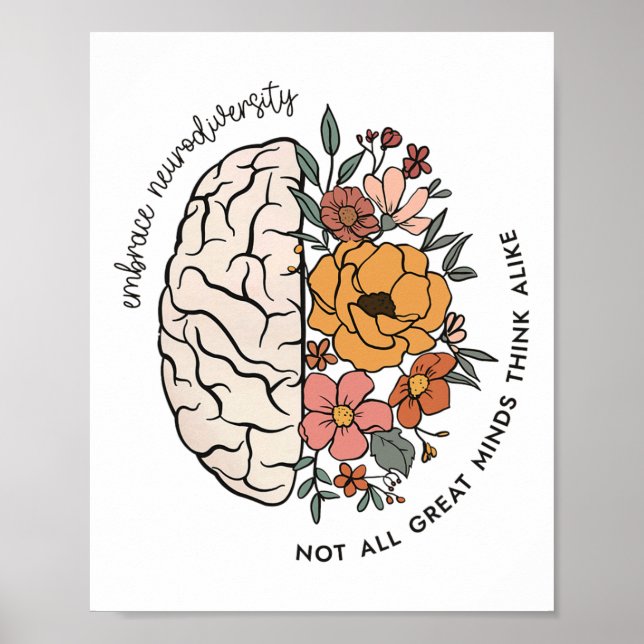 Affiche Cerveau Enseignant Neurodiversité Pas Tous Grands  (Devant)
