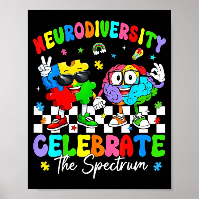 Affiche Cerveau neurodiversité autisme sensibilisation asd (Devant)
