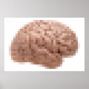 Affiche Cerveau Pixel