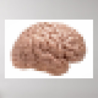 Affiche Cerveau Pixel