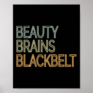 Affiche Cerveaux de beauté Ceinture noire Karate Taekwondo