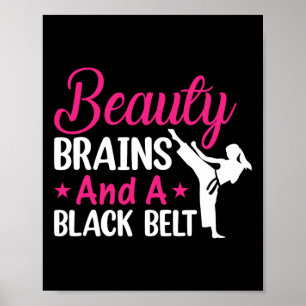 Affiche Cerveaux De Beauté Et Une Ceinture Noire Arts Mart