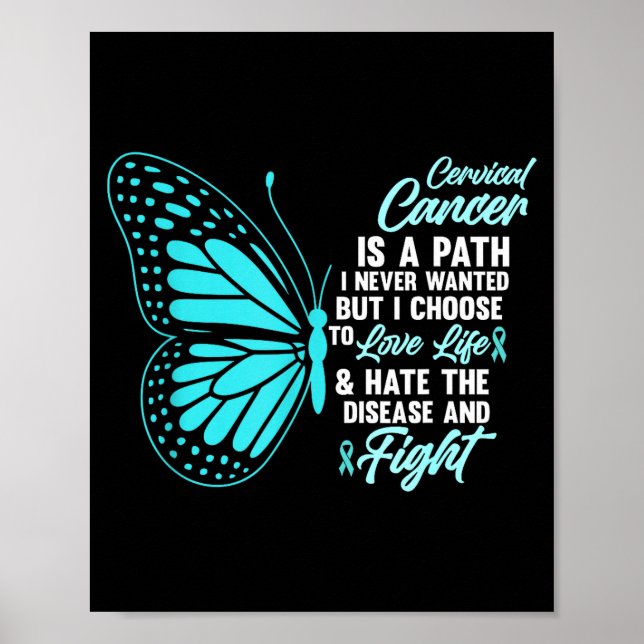 Affiche Cervical Cancer Awareness Butterfly Quote Suprt  (Devant)
