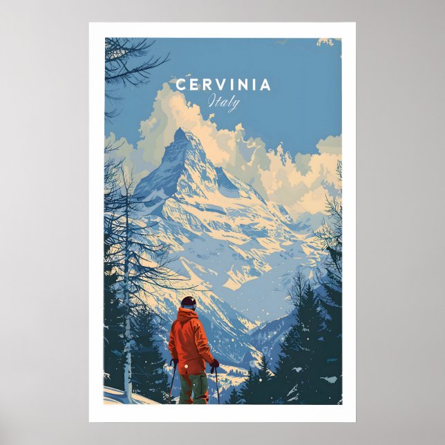 Affiche Cervinia Ski Print - Italie 1 (Devant)