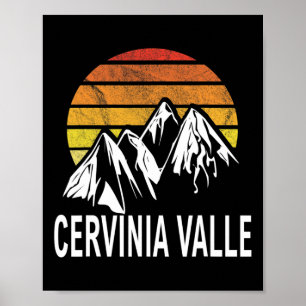 Affiche Cervinia Valle D'aosta Italie Station de ski Snowb