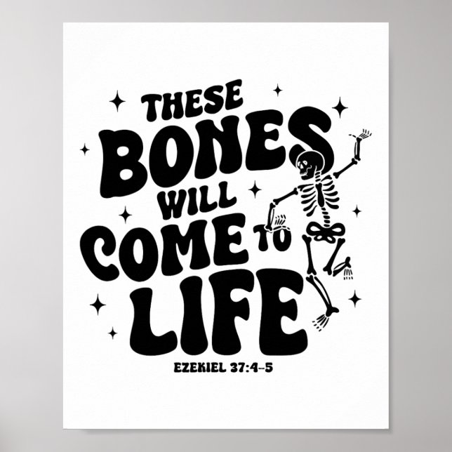 Affiche Ces Os Viendront À Vie Dansant Skeleton Chr (Devant)