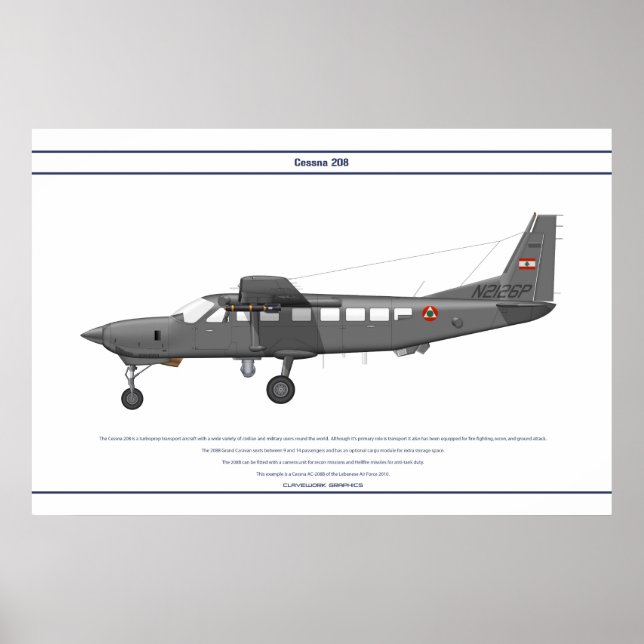 Affiche Cessna 208 Liban (Devant)
