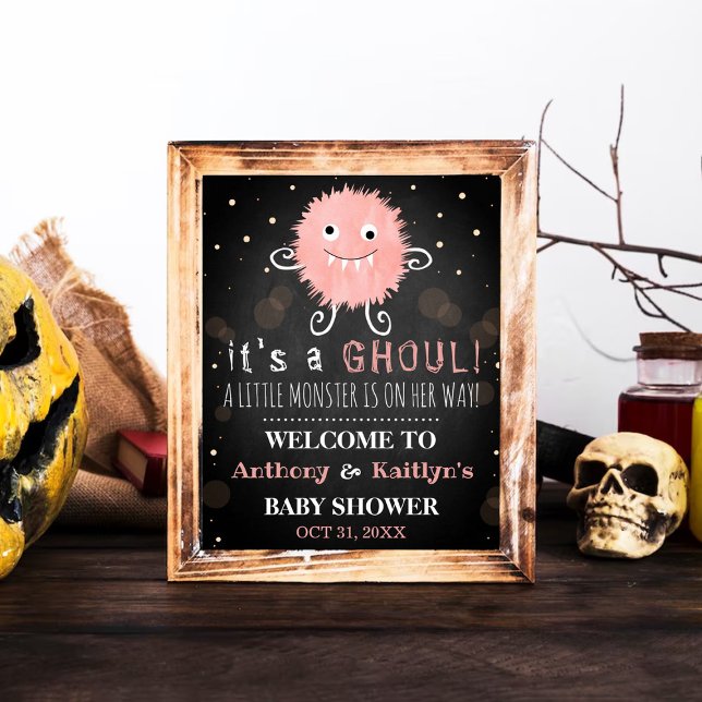 Affiche C'est A Ghoul ! Baby shower d'Halloween de Little  (Créateur téléchargé)