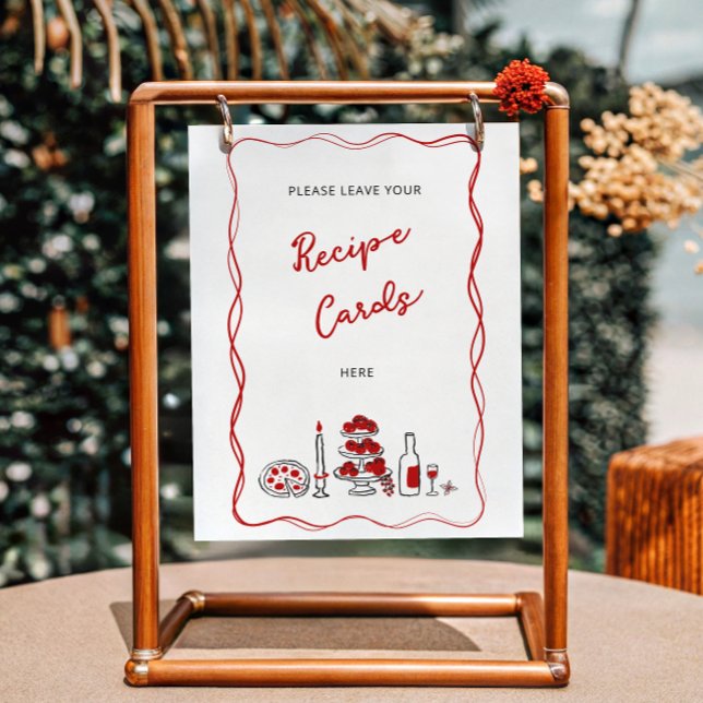 Affiche C'est Amore Italien Red Recette cartes (Créateur téléchargé)