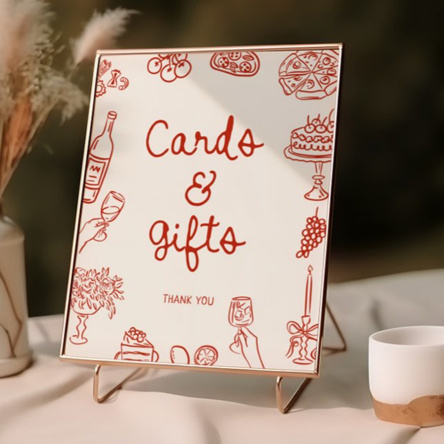 Affiche C'est Amore Red Illustrated Cartes & Cadeaux (Créateur téléchargé)