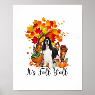 Affiche C'est automne Y'all Springer Spaniel Dog Halloween