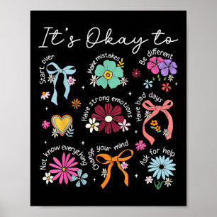 Affiche C'Est Bon De Commencer Par Coquette Floral Mental 