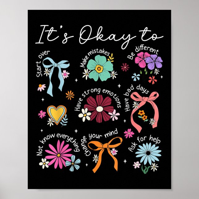 Affiche C'Est Bon De Commencer Par Coquette Floral Mental  (Devant)