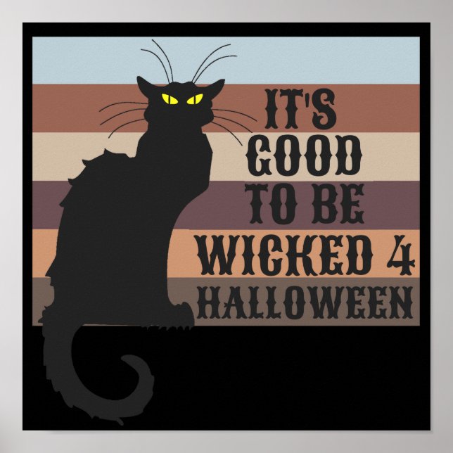 Affiche C'EST BON D'ÊTRE REGARDÉ drôle HALLOween chat (Devant)