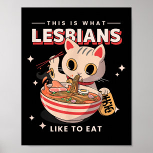 Affiche C'Est Ce Que Les Lesbiennes Aiment Manger - Drôle