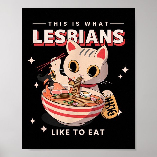 Affiche C'Est Ce Que Les Lesbiennes Aiment Manger - Drôle  (Devant)