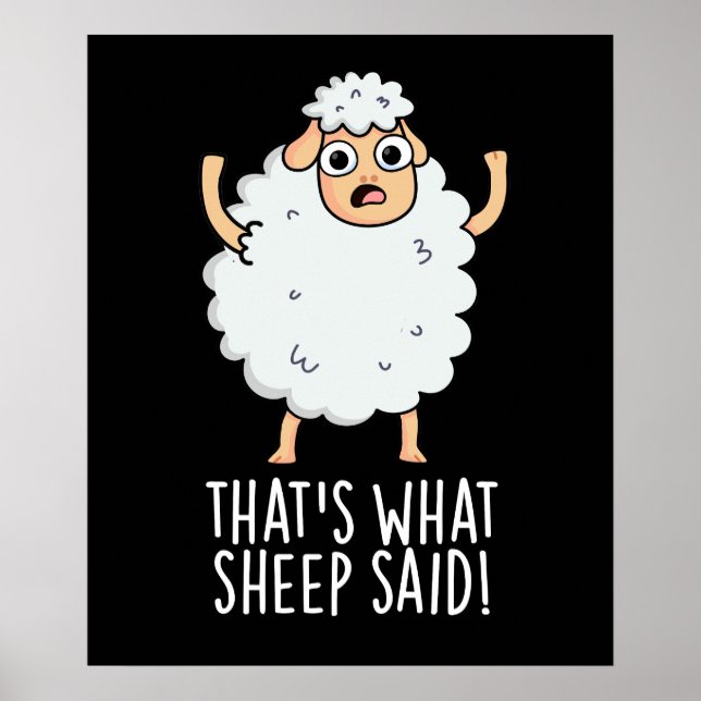 Affiche C'est ce que Sheep a dit Funny Animal Pun Dark BG (Devant)