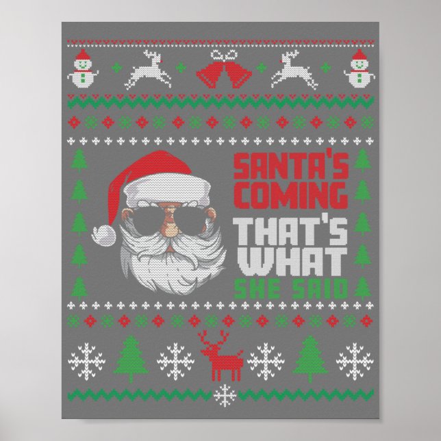 Affiche C'est ce qu'elle a dit mauvais Noël Design (Devant)