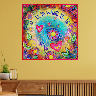 Affiche C'Est Ce Qu'Il Est Arc En Ciel Couleurs Coeurs Pos