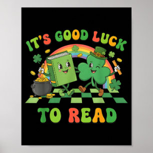 Affiche C'est chanceux de lire un livre du jour de la Sain